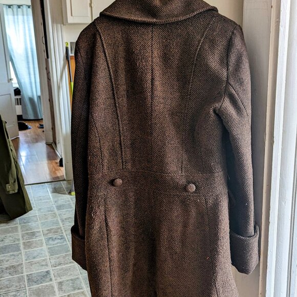 Brown Pinstripe Peacoat - Picture 3 of 16